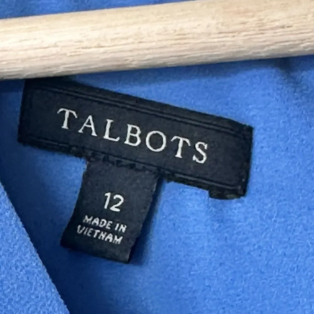 Talbots 12 Floral Blue Flowy Button Down Shirt Chiffon Maxi Dress - Picture 4 of 10